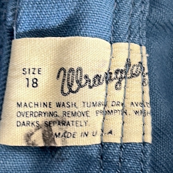 Vintage 1960s wide leg bell bottom wranglers with embroidery size 18 - Picture 13 of 16